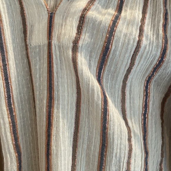 Ulla Johnson Striped Cream and Brown Top - Picture 3 of 5
